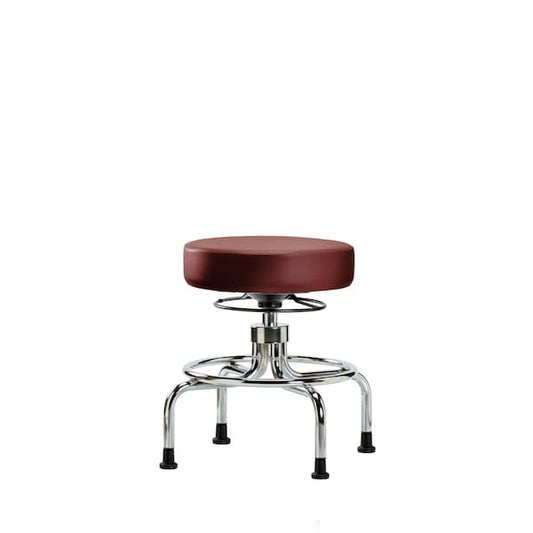 Blue Ridge Ergonomics VMBST-RG-T1-NF-RG-8815 Rutledge Vinyl Stool with Back - Medium Bench Height with Seat Tilt & Stationary Glides in Borscht Supernova™ Vinyl