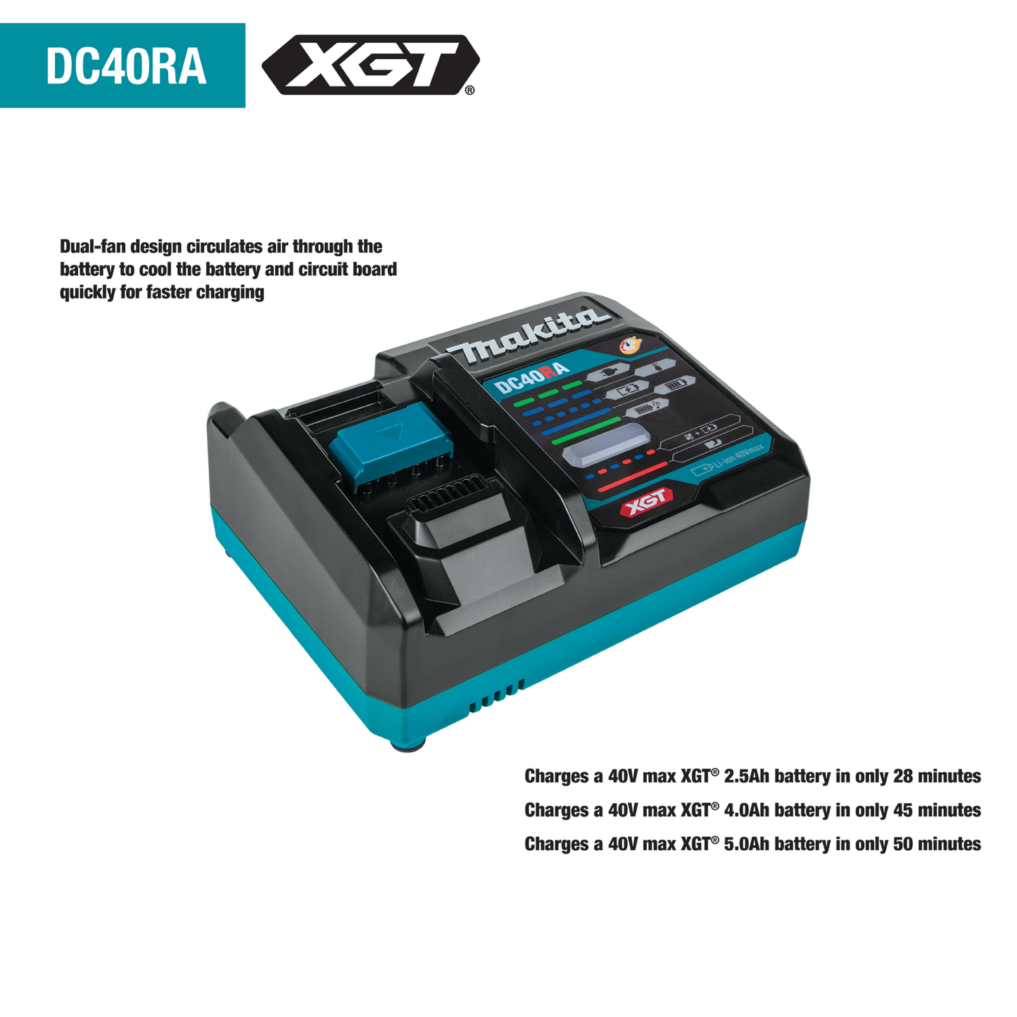 Makita GDT01D 40V max XGT® Brushless Cordless 4‘Speed Impact Driver Kit (2.5Ah)