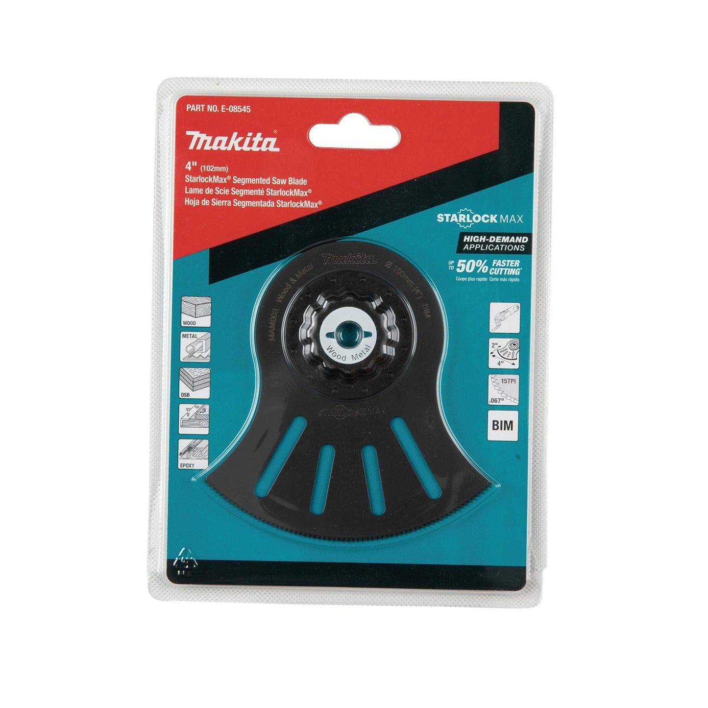 Makita E-08545 StarlockMax® Oscillating Multi‘Tool 4" Bi‘Metal Segmented Saw Blade