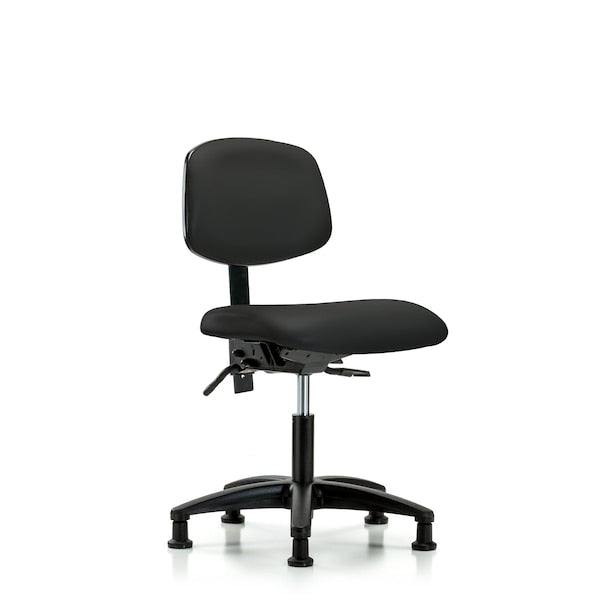 Blue Ridge Ergonomics VDHCH-RG-T1-A0-RG-8540 Rutledge Vinyl Chair - Desk Height with Seat Tilt & Stationary Glides in Black Trailblazer™ Vinyl