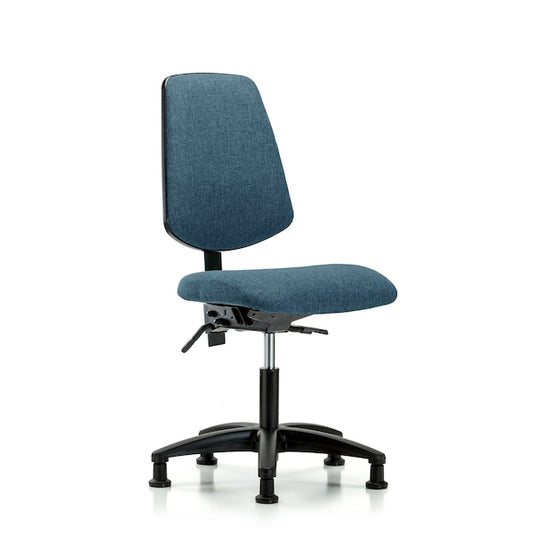 Blue Ridge Ergonomics FDHCH-MB-RG-T1-A0-RG-F43 Rutledge Fabric Chair - Desk Height with Medium Back, Seat Tilt, & Stationary Glides in Blue Fabric