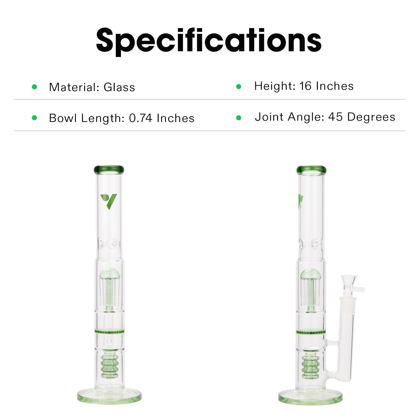 Vivosun Bong - Cutting-edge Water Pipe with Triple Percs and Ice-Catcher