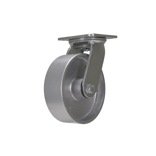 Vestil CST-VE-6X2CI-S Cast Iron/Steel Swivel Caster 6 In. Diameter x 2 In. Width 1543 Lb. Capacity Silver