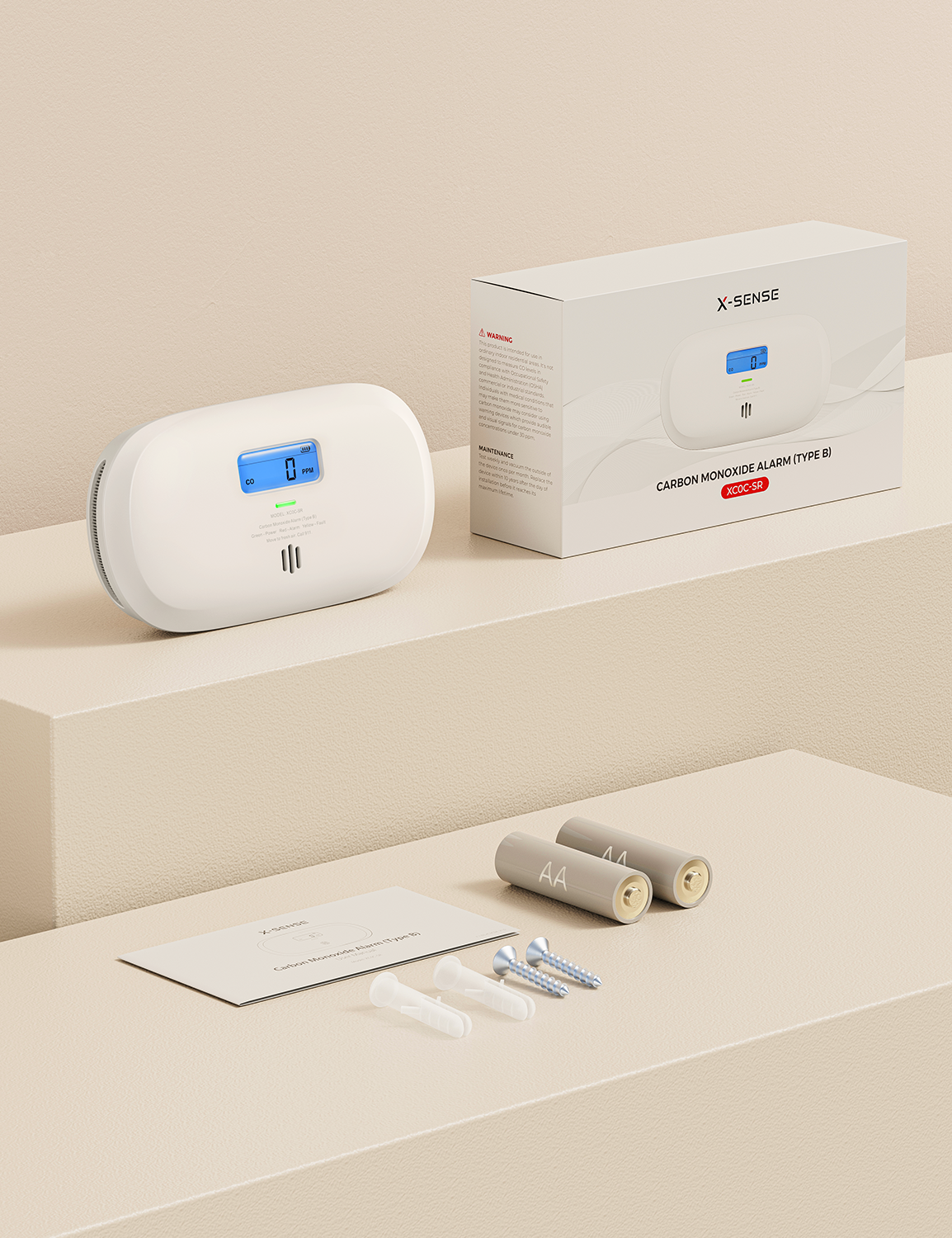 X-Sense XC0C-SR Standalone Carbon Monoxide Alarm - 1-Pack