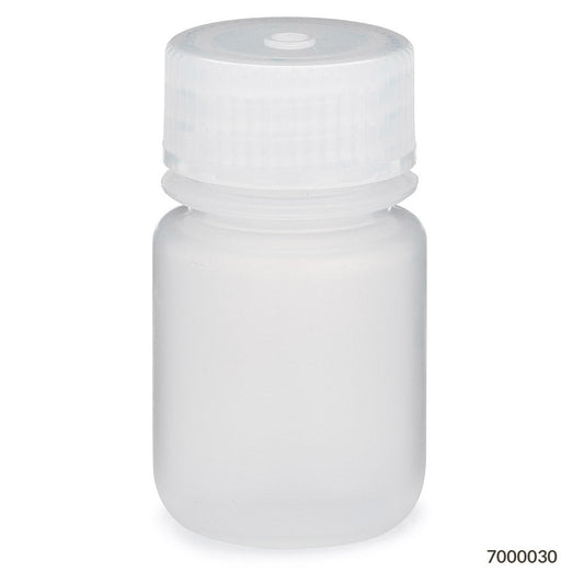 Globe Scientific 7000030 Bottle Wide Mouth PP Bottle Attached PP Screw Cap 30mL 12/Pack