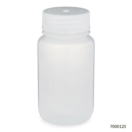Globe Scientific 7000125 Bottle Wide Mouth PP Bottle Attached PP Screw Cap 125mL 12/Pack