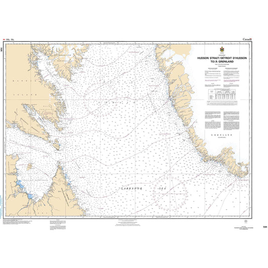 Paradise Clay CAN7011 CHS Chart Hudson Strait/Détroit D'Hudson to/ Groenland