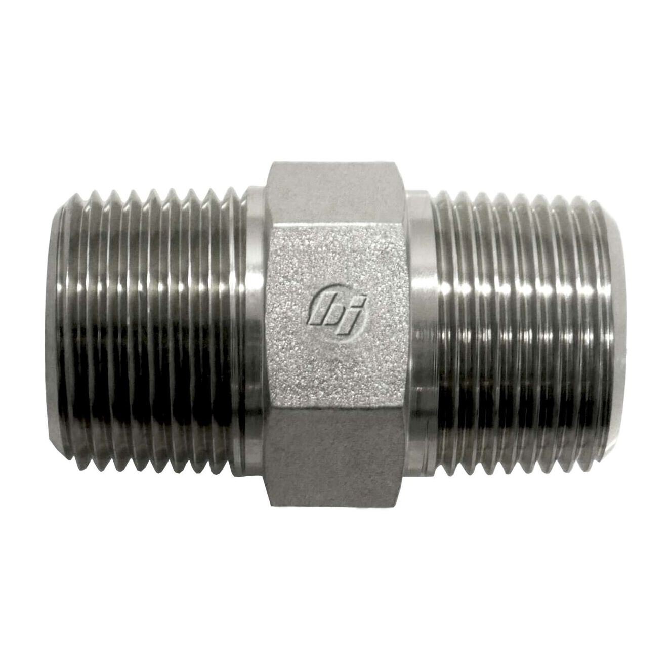 Brennan 7030-24-24-SS 24Mp-24MBSPT Straight Hex Nipple Stnls