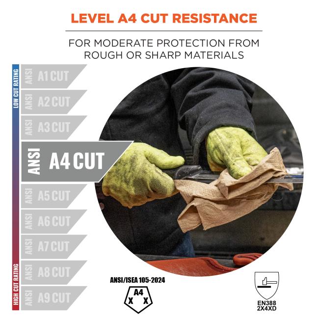 Ergodyne 18022 ProFlex 7040 Cut Resistant Food Grade Gloves - ANSI A4, EN388 Level 5