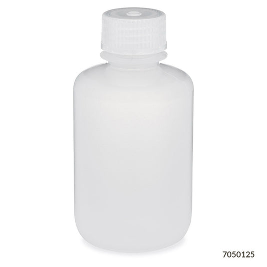 Globe Scientific 7050125 Bottle Narrow Mouth PP Bottle Attached PP Screw Cap 125mL 12/Pack