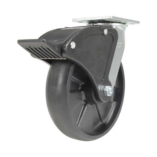 Vestil CST-VE-8X2GFN-SWTB Glass Filled Nylon Swivel With Total Brake Caster 8 In. Diameter x 2 In. Width 1250 lb Black