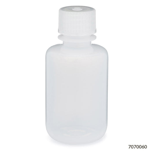Globe Scientific 7070060 Bottle Narrow Mouth LDPE Bottle Attached PP Screw Cap 60mL 12/Pack