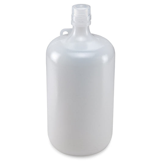Globe Scientific 7074000 Bottle Narrow Mouth LDPE Bottle Attached PP Screw Cap 4 Litres (1 Gallon)