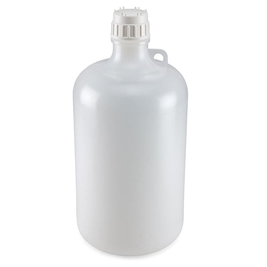 Globe Scientific 7078000 Bottle Narrow Mouth LDPE Bottle Attached PP Screw Cap 8 Litres (2 Gallons)
