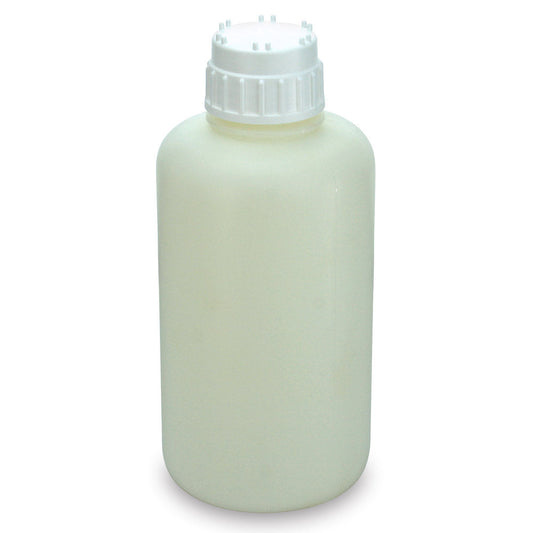 Globe Scientific 7092000 Vacuum Bottle Narrow Mouth Heavy Duty HDPE Bottle White PP 53mm Screw Cap 2 Litres (0.5 Gallons) 2/Pack