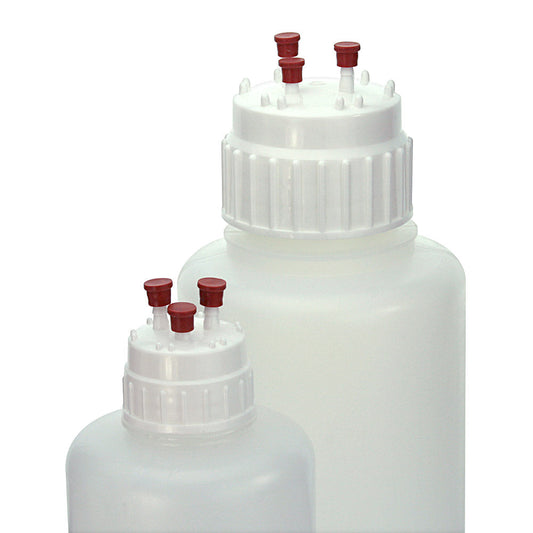 Globe Scientific 70953CAP Filling and Venting Closure for Vacuum Bottle White PP 53mm