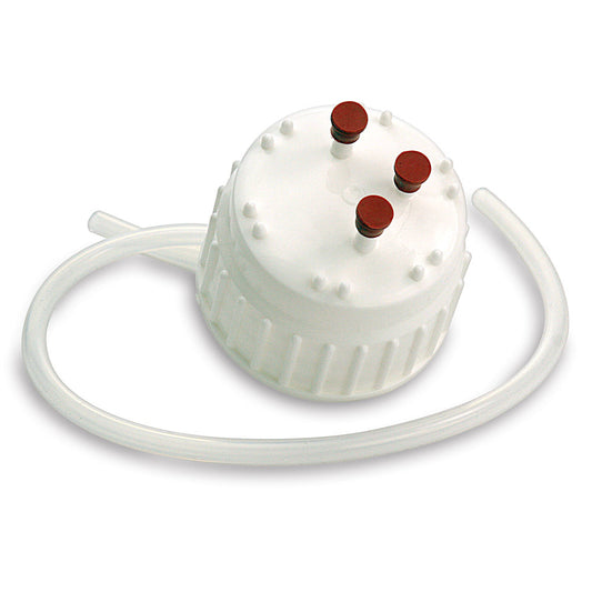 Globe Scientific 70983CAP Filling and Venting Closure for Vacuum Bottle White PP 83mm