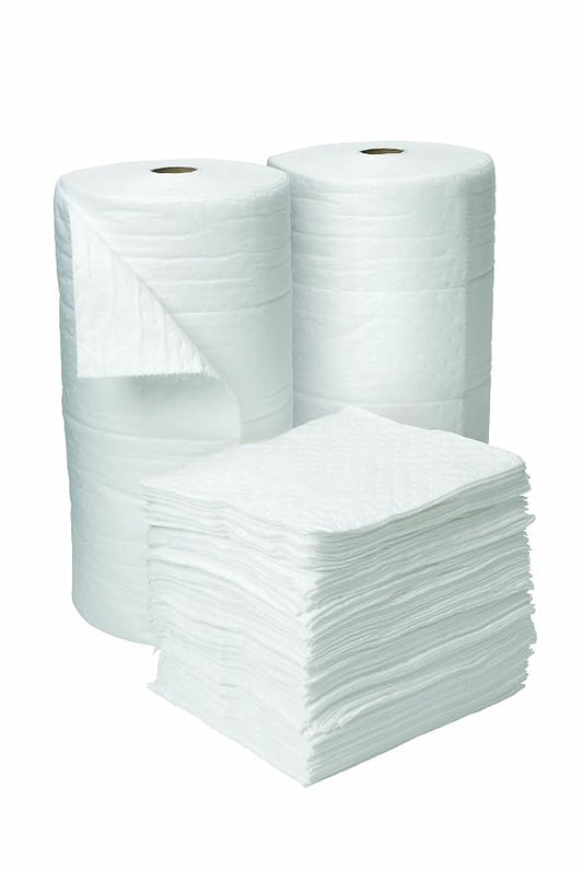 Oil Eater AOA-FRH200-WHITE-2PK Universal Laminated Fine Fiber Low Linting Rolls 15” x 150’ Split