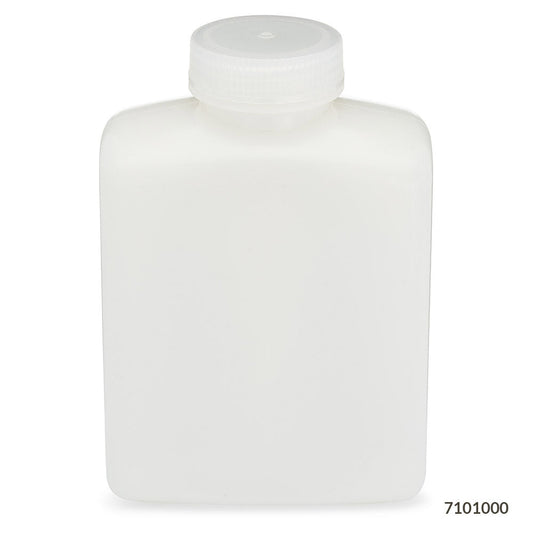 Globe Scientific 7101000 Bottle Rectangular HDPE Bottle 53mm PP Screw Cap 1000mL (32oz) 6/Pack