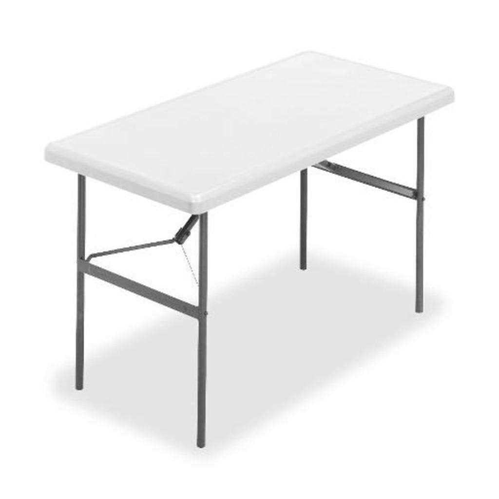 AbilityOne 7105015766177 Indestructables Too 1200 Series Folding Table 48W X 24D X 29H Platinum