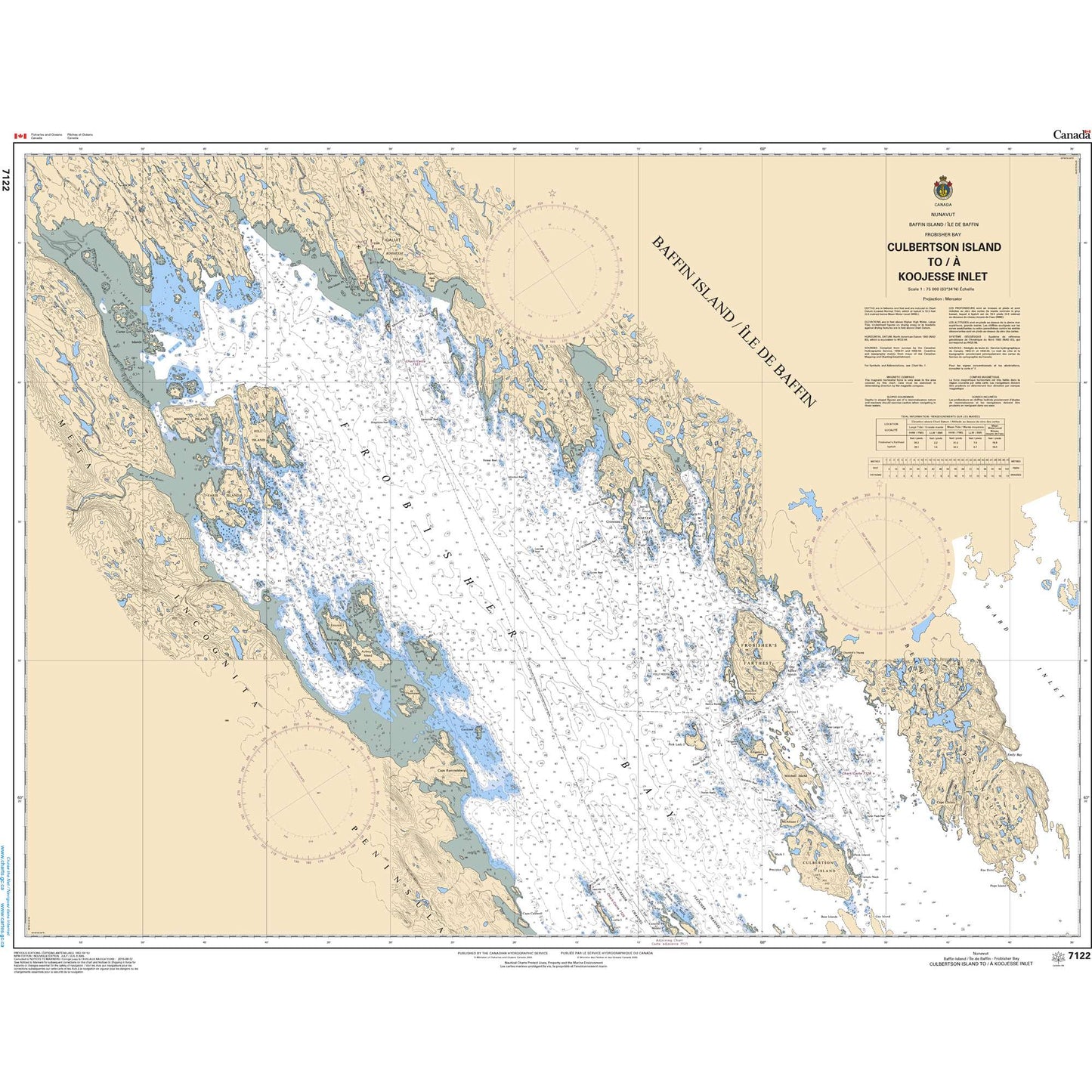 Paradise Clay CAN7122 CHS Chart Culbertson Island to/ Koojesse Inlet
