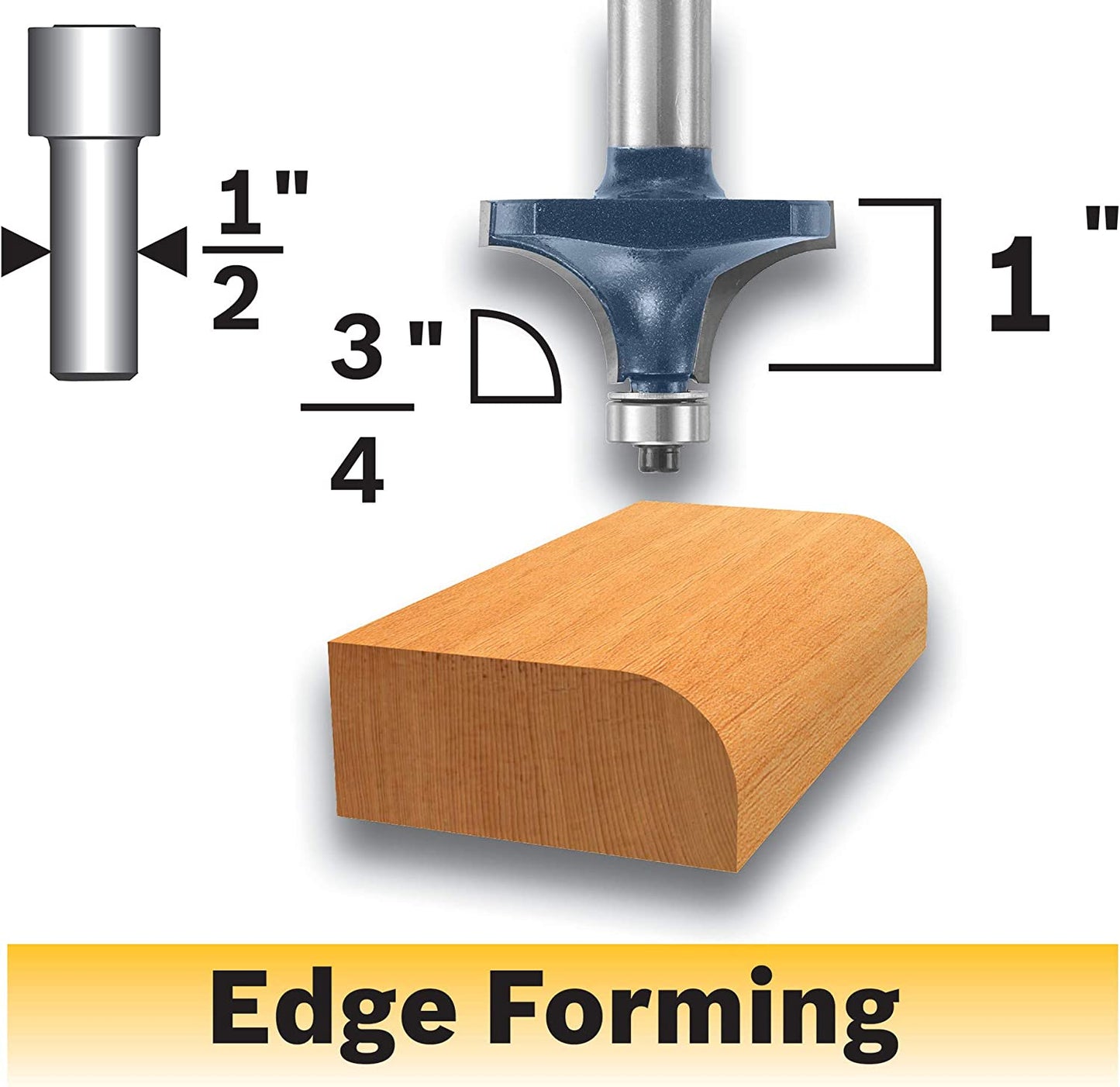 Bosch 85434MC 3/4 In. X 1 In. Carbide-Tipped Roundover Router Bit