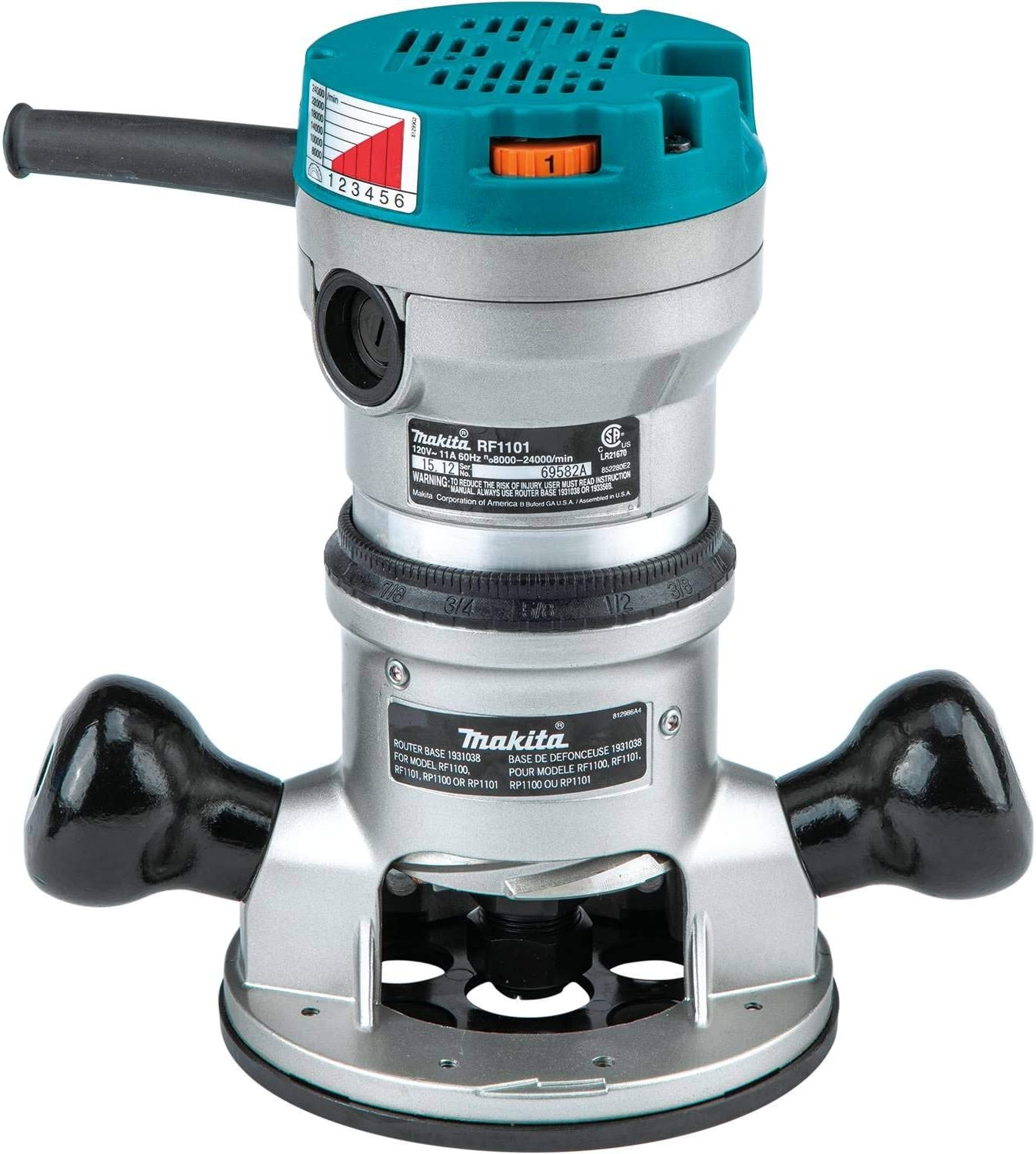 Makita RF1101KIT2 2‘1/4 HP* Router Kit, with Plunge Base