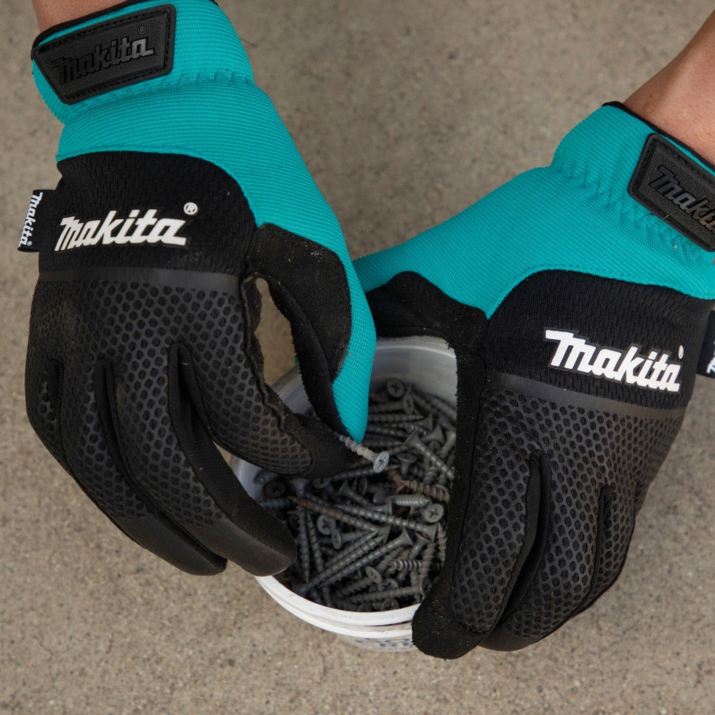 Makita T-04151 Open Cuff Flexible Protection Utility Work Gloves (Medium)