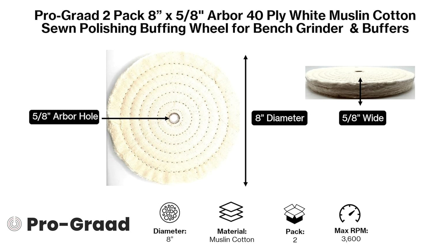 Foredom A-LCB3 White Muslin Buff, 3  X 40 Ply