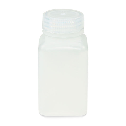 Globe Scientific 7160175 Bottle Wide Mouth Square PP Attached PP Screw Cap 175mL 12/Pack