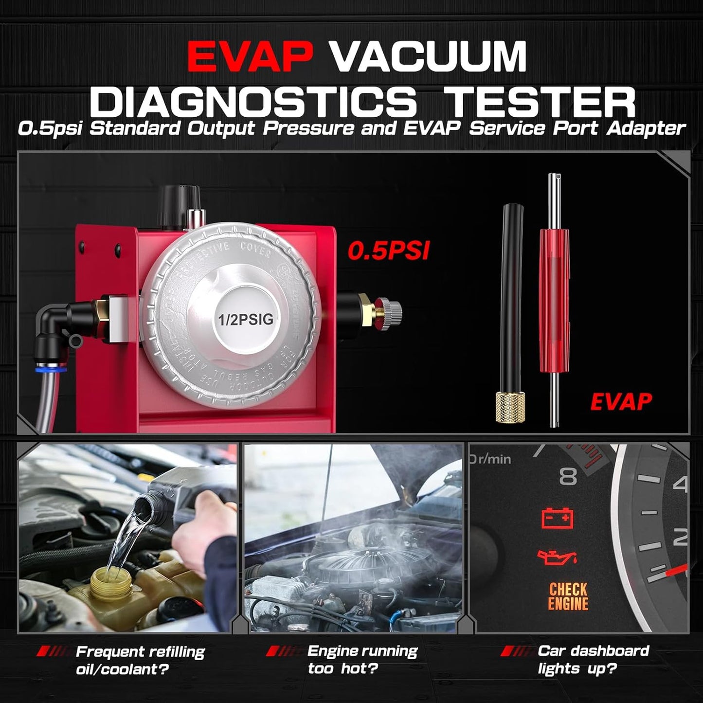 Ancel S100 Automotive EVAP Smoke Machine Leak Detector – 12V Car Vacuum & Intake System Diagnostic Smoke Tester