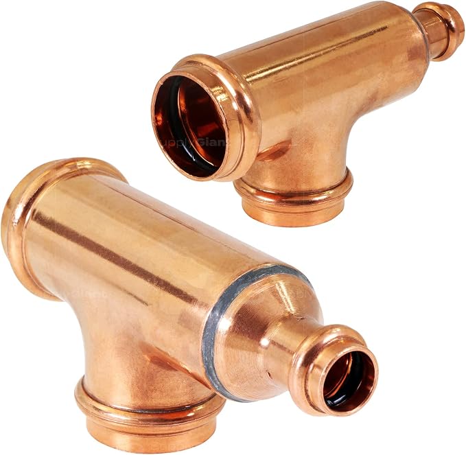 Everflow PCRT2516 2 1/2 x 1 1/2 x 2 Copper Tee, P x P x P, 2-1/2'' x 1-1/2'' x 2''