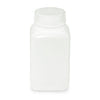 Globe Scientific 7180500 Bottle Wide Mouth Square HDPE Attached PP Screw Cap 500mL 12/Pack