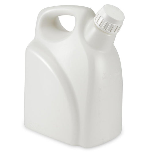 Globe Scientific 7190005 Jerrican Rectangular with Handle HDPE 5 Liter White PP Screwcap Molded Graduations