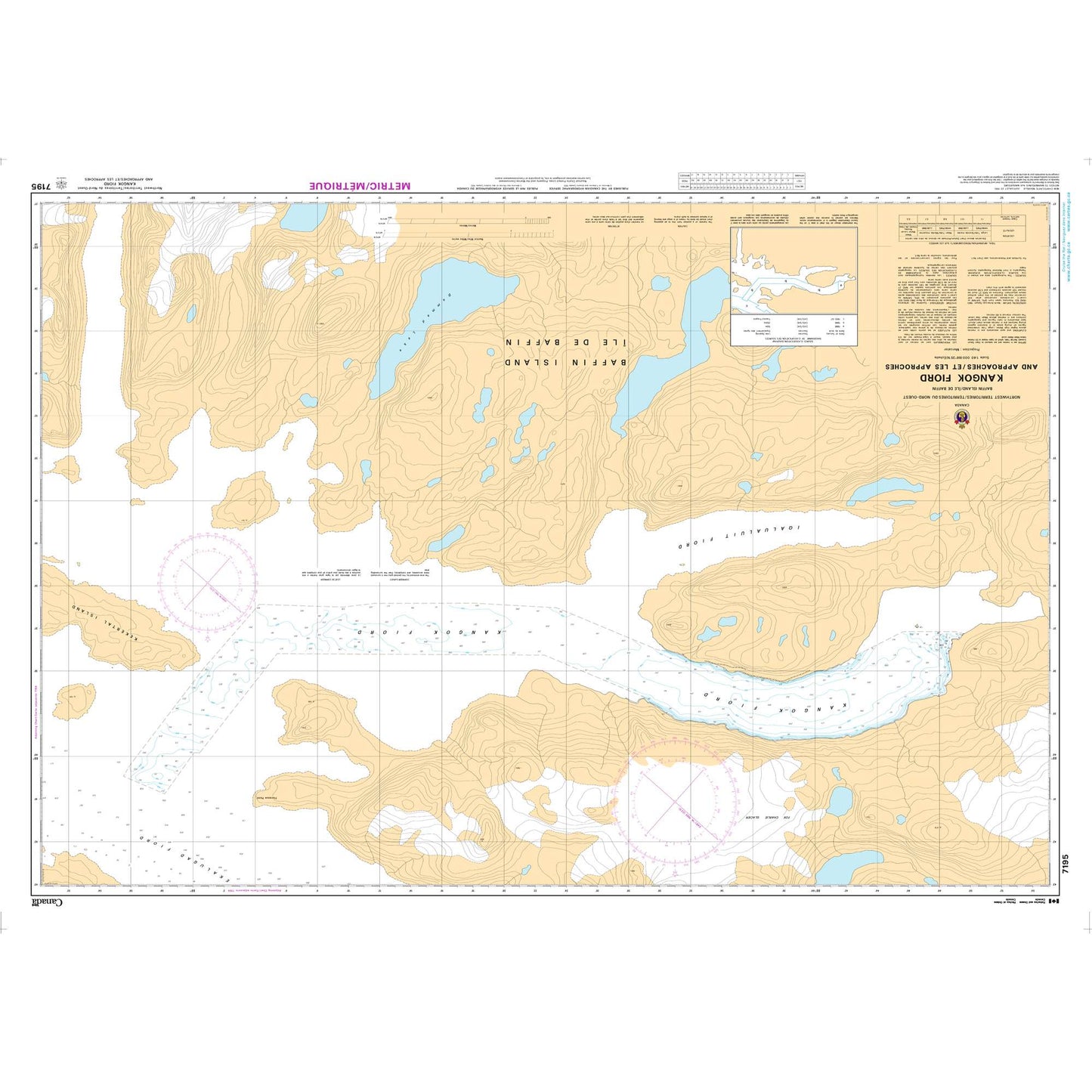 Paradise Clay CAN7195 CHS Chart Kangok Fiord and Approaches/et les Approches