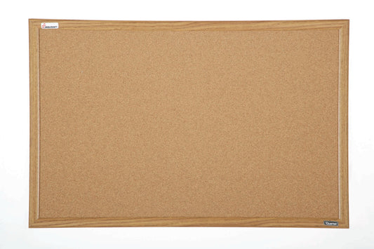 AbilityOne 7195015679519 Quartet/Skilcraft Natural Cork Bulletin Board - Oak Frame - 24" X 18"