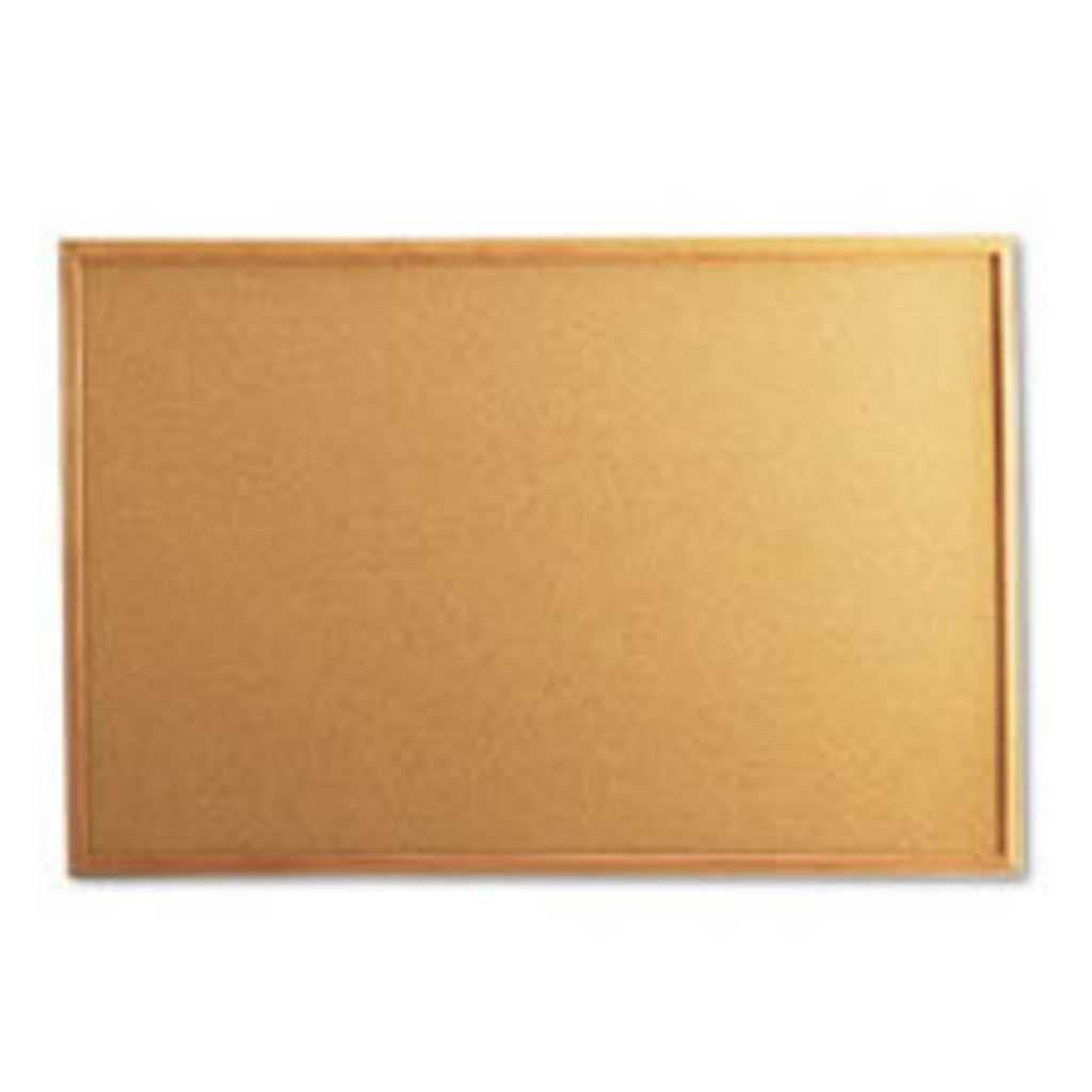 AbilityOne 7195015679520 Skilcraft Quartet Natural Cork Bulletin Board - Oak Frame - 12" X 36" - 36" Height X 12" Width - Natural Cork Surface - Wood Frame