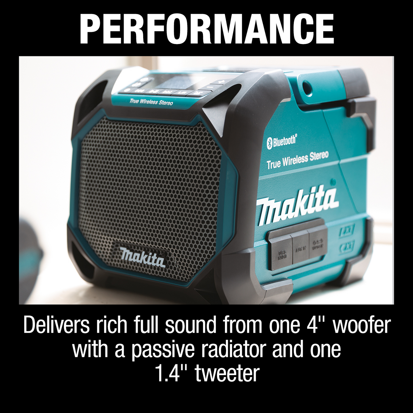 Makita XRM11 18V LXT® / 12V max CXT® Lithium‘Ion Cordless/Corded Bluetooth® Job Site Speaker, Tool Only