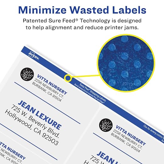 Avery® AVE18664 Easy Peel Mailing Label - Permanent Adhesive - 3.33" Width X 4" Length - 6 / Sheet - Rectangle - Inkjet - Clear - 60 / Pack