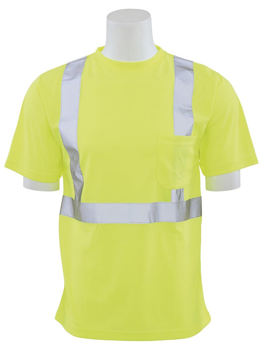 Delta Plus WEL62181HLMD 9006SX Type R, Class 2 Birdseye Mesh Short Sleeve T-Shirt with X-Back, Hi Viz Lime, MD