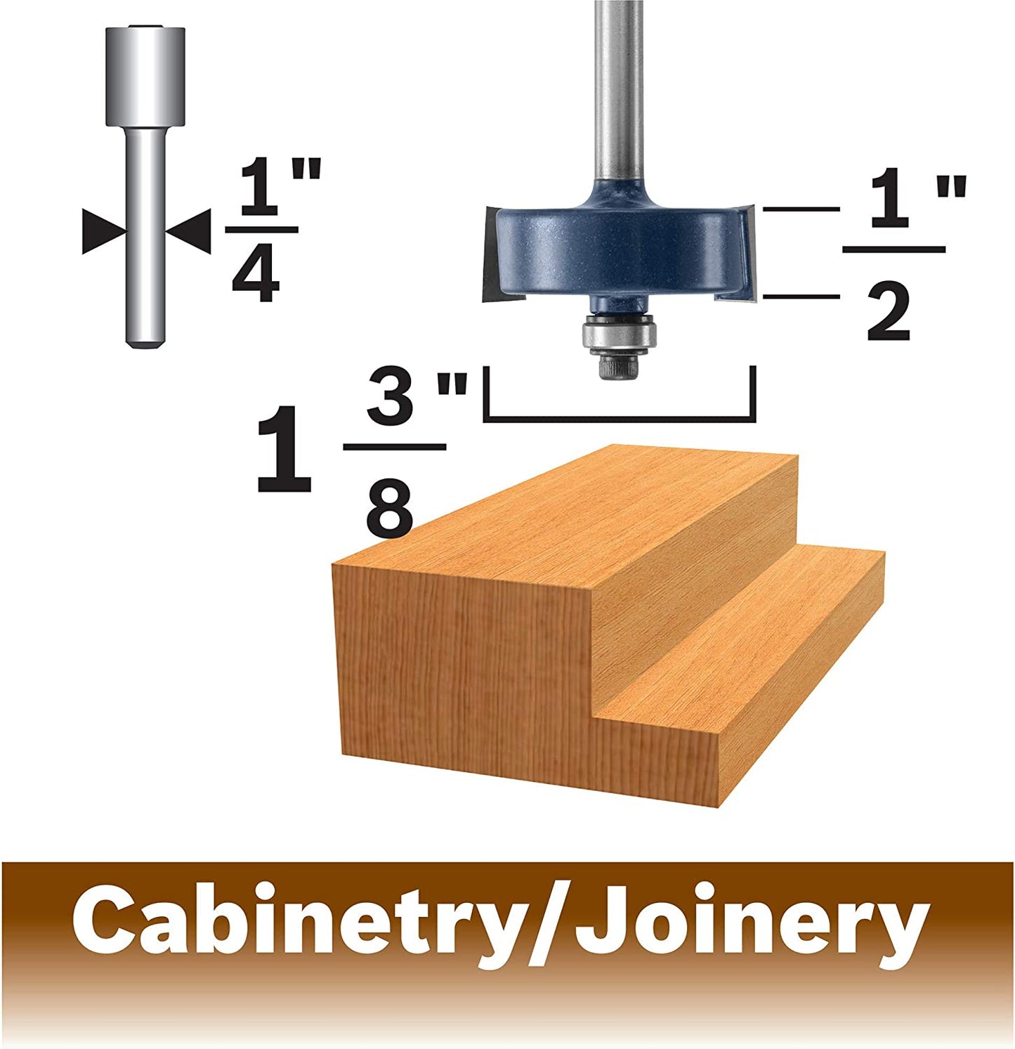 Bosch 85614MC 1/2 In. X 1/2 In. Carbide-Tipped Rabbeting Router Bit