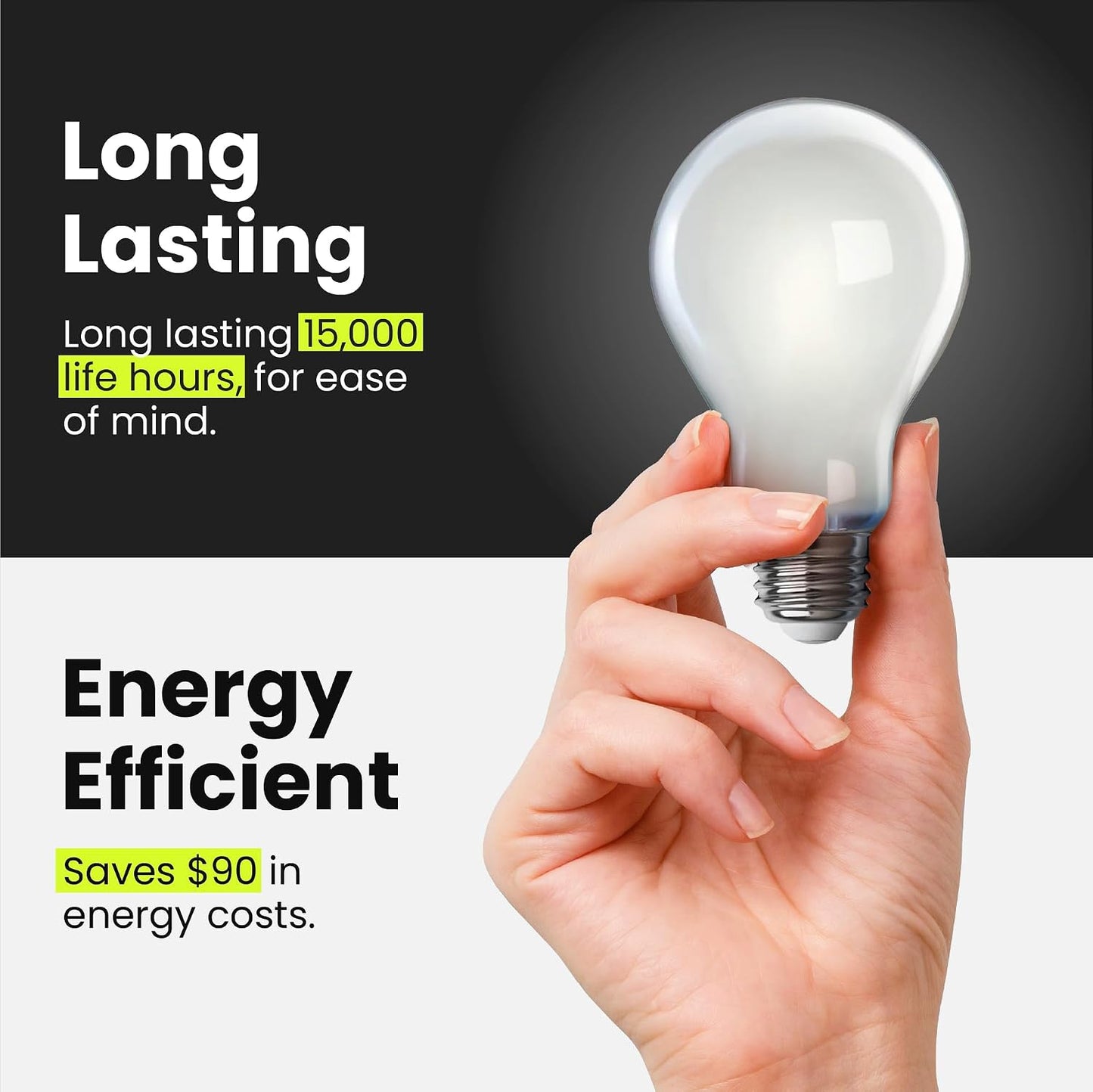 Feit Electric A1940/927CA/FIL/4/GB 5W (40W Replacement) Soft White (2700K) A19 Medium E26 Base Enhance Dimmable General Purpose LED Light Bulb (4-Pack)