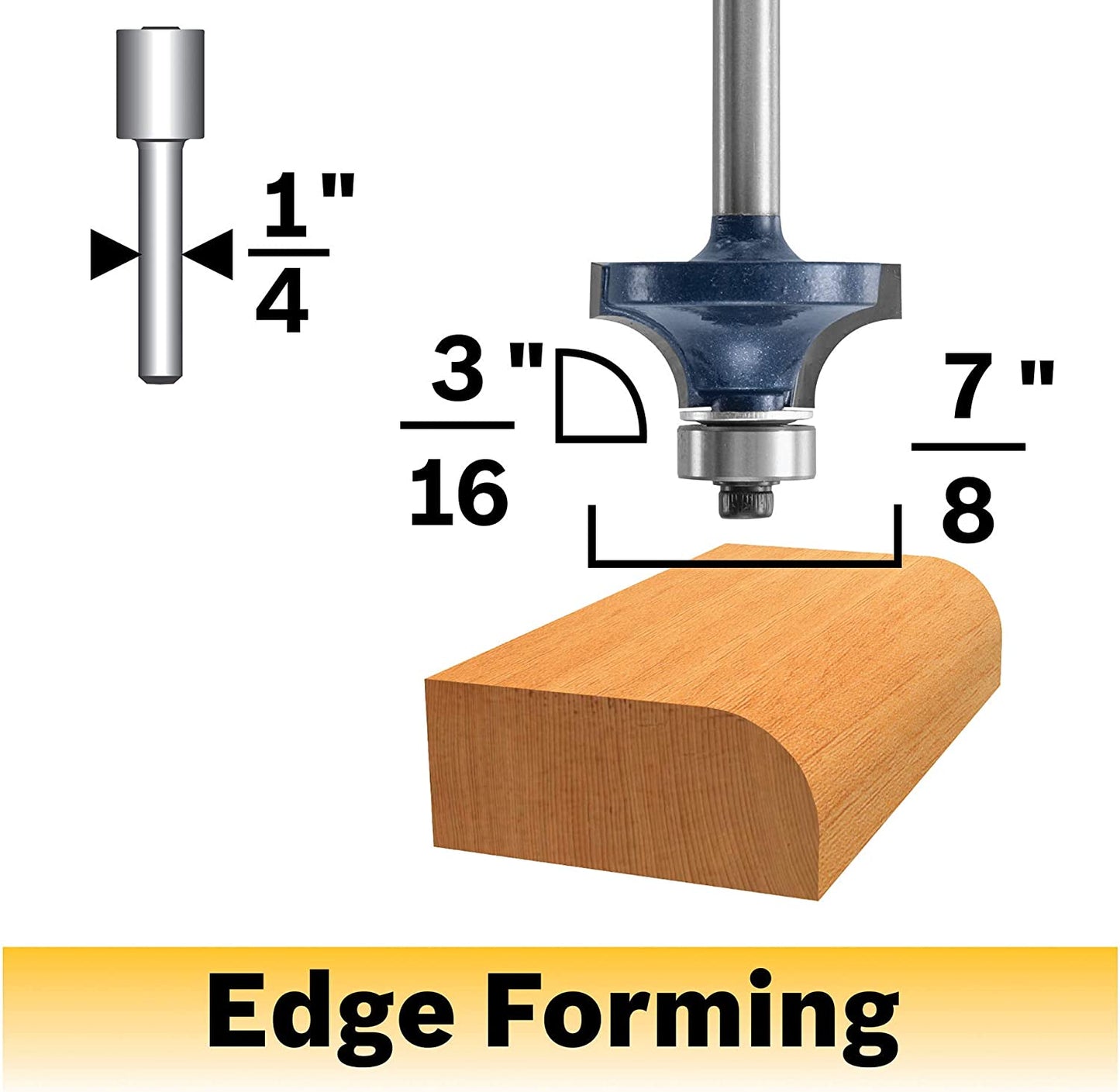 Bosch 85293MC 3/16 In. X 1/2 In. Carbide-Tipped Roundover Router Bit