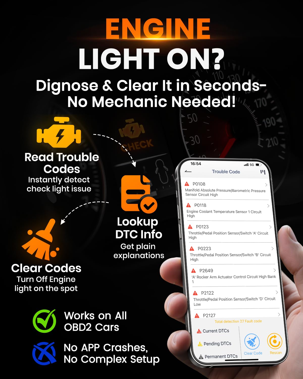 Ancel BD310 Bluetooth & Handheld OBD2 Scanner – Real-Time Performance Monitor & Code Reader