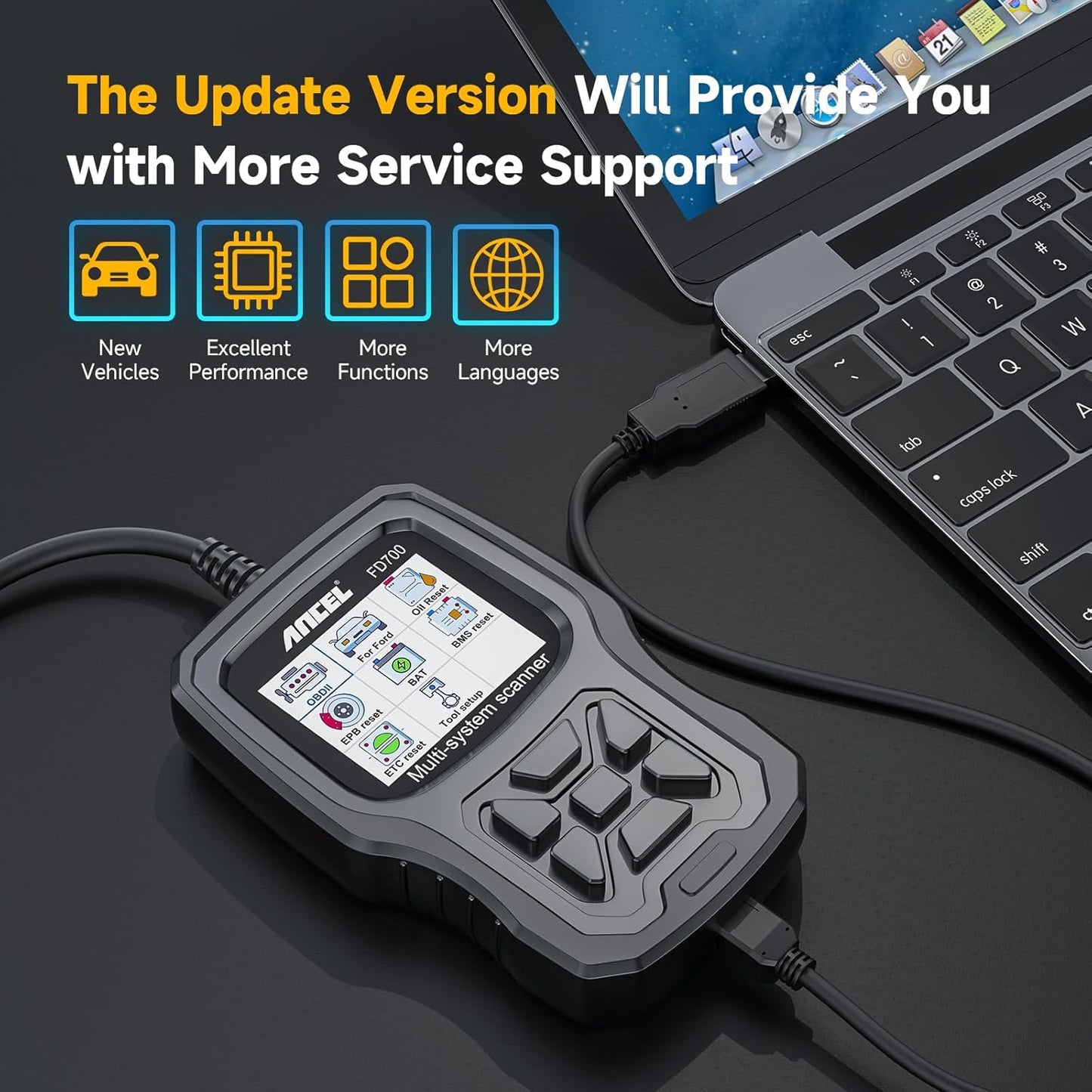 Ancel FD700 All-System OBD2 Diagnostic Scanner