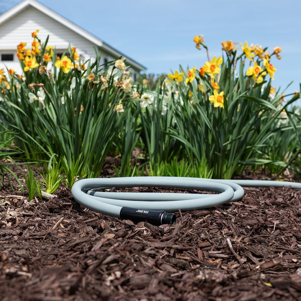 Colors HFZC525GY-E Std Grip Garden Hose 5/8" x 25' 3/4" - 11 1/2 GHT Fittings, Slate Gray