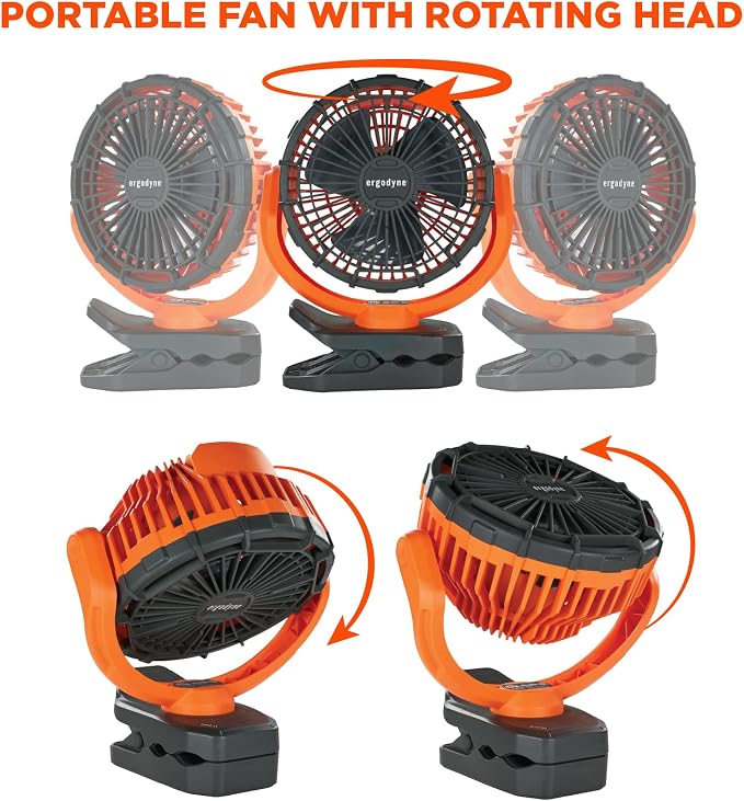 Ergodyne 12800 Chill-Its 6090 Rechargeable Portable Jobsite Fan