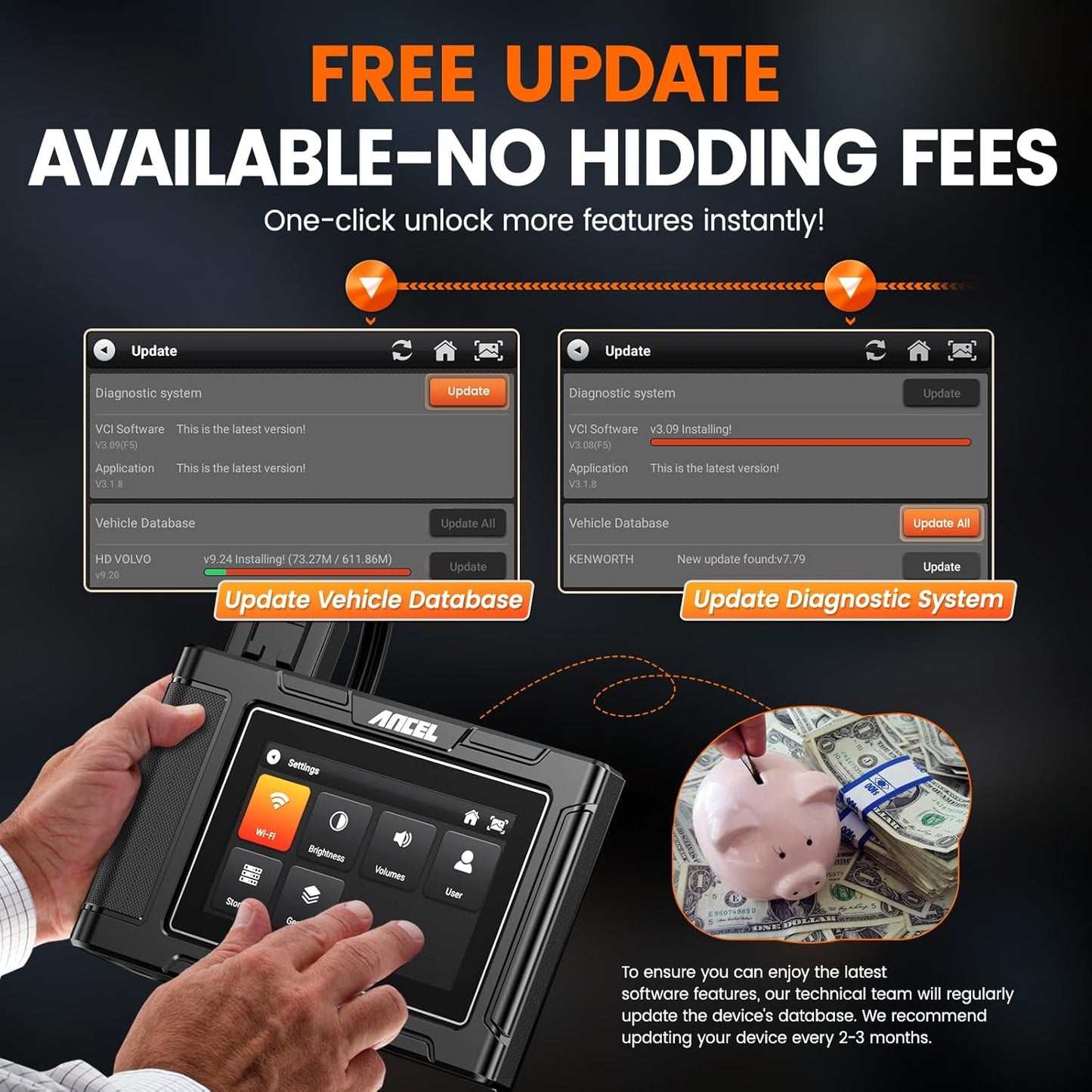 Ancel HD3300 Professional Heavy Duty Truck Diagnostic Scanne