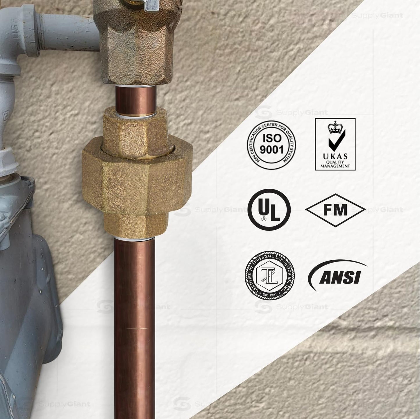 Everflow PPMU0034-NL 0.75 Lead Free Union, P x MPT, 3/4'' x 3/4''