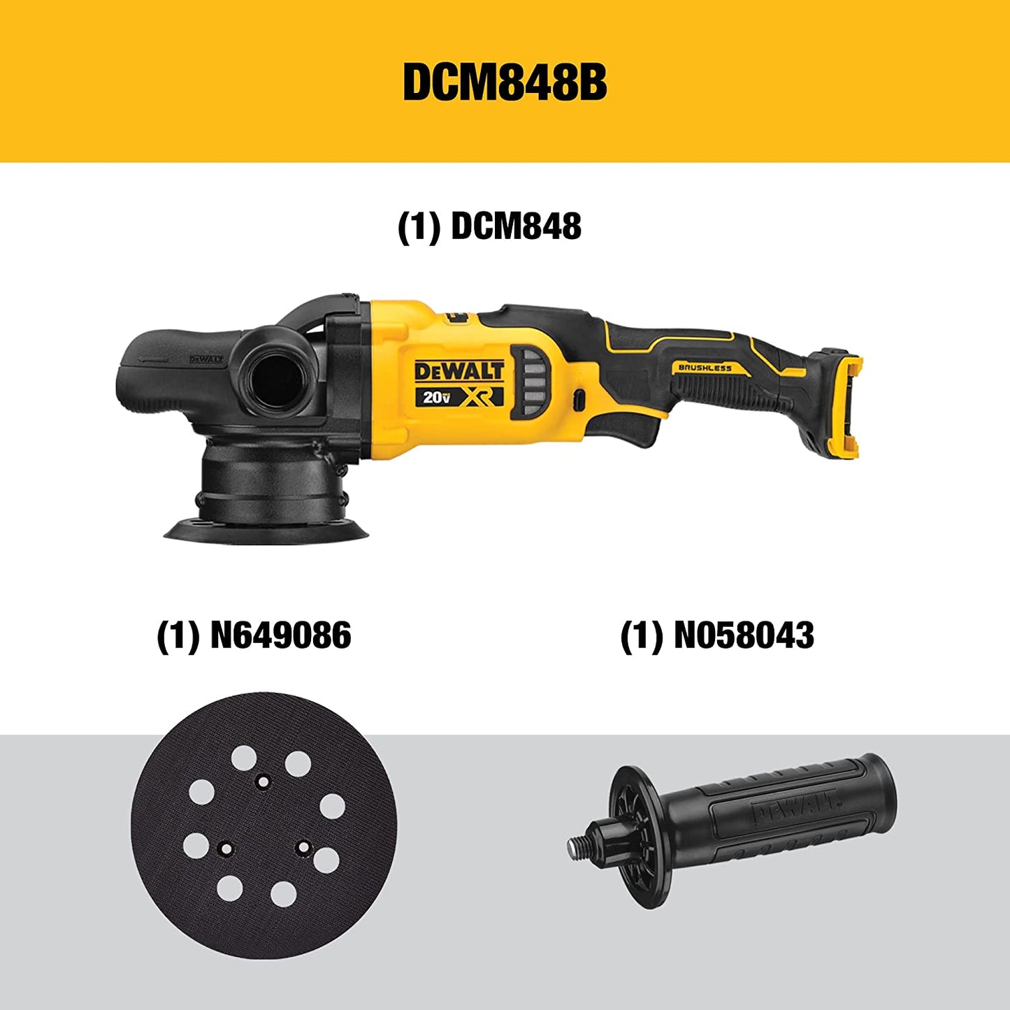 Dewalt DCM848B 20V Max* Xr® 5 In. Cordless Variable-Speed Random Orbit Polisher (Tool Only)